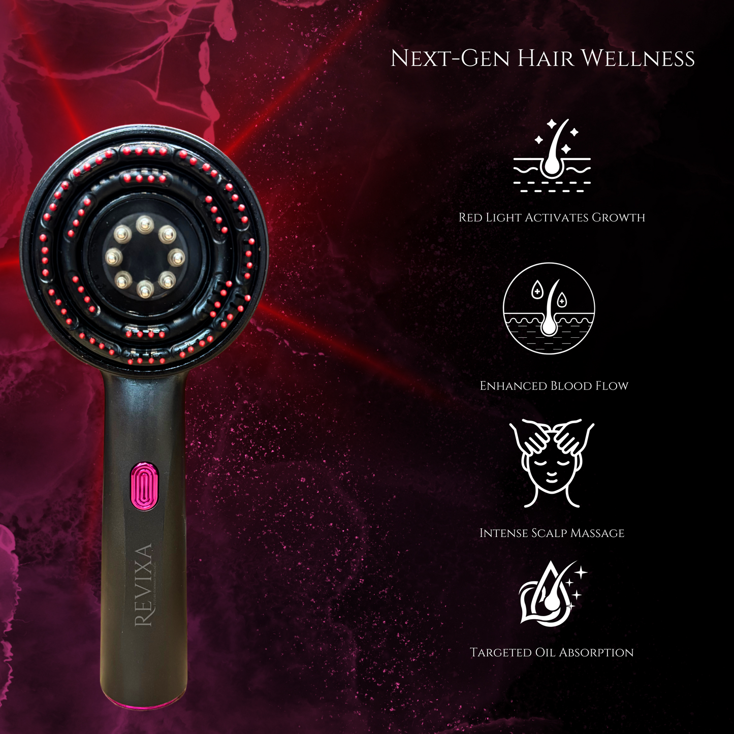 Hair Grow PRO | Red Light Therapy & Deep Scalp Stimulation Comb |